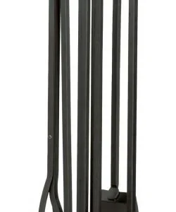 Five Piece Wrought Iron Fireplace Tool Set, Black